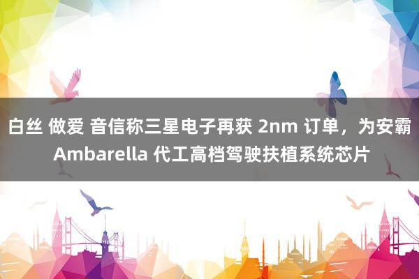 白丝 做爱 音信称三星电子再获 2nm 订单，为安霸 Ambarella 代工高档驾驶扶植系统芯片